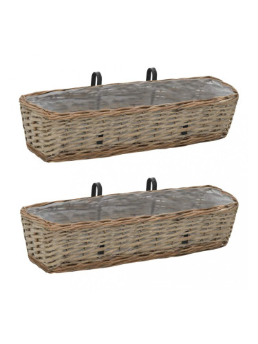 Sonata Сандъчета за балкон, 2 бр, ракита, PE облицовка, 60 см