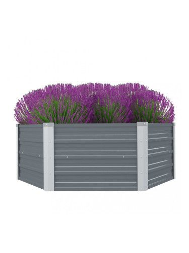 Sonata Повдигната леха, 129x129x46 см, поцинкована стомана, сива