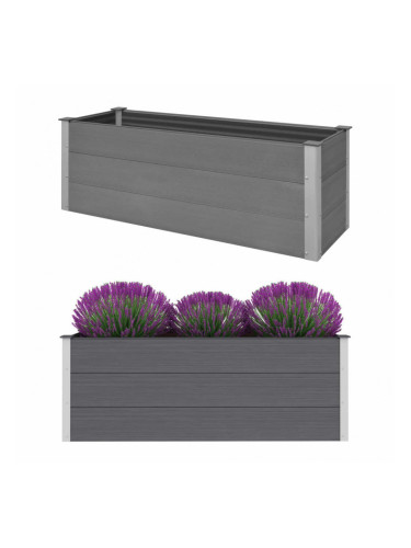 Sonata Градински плантер, WPC, 150x50x54 см, сив
