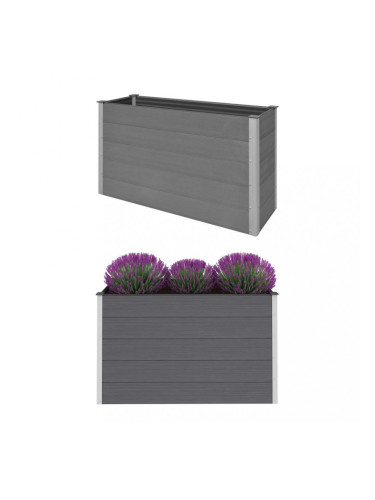 Sonata Градински плантер, WPC, 150x50x91 см, сив