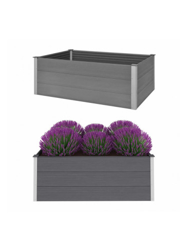 Sonata Градински плантер, WPC, 150x100x54 см, сив