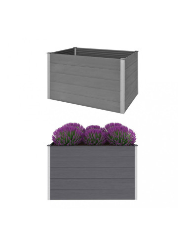 Sonata Градински плантер, WPC, 150x100x91 см, сив