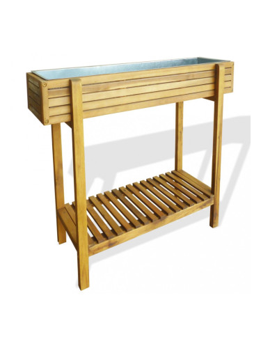 Sonata Градински плантер на стойка, акациева дървесина масив и цинк