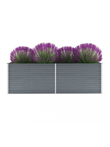 Sonata Градински плантер, поцинкована стомана, 240x80x77 см, сив