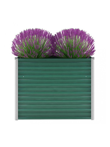 Sonata Градински плантер, поцинкована стомана, 100x40x77 см, зелен