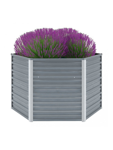Sonata Градински плантер, поцинкована стомана, 129x129x77 см, сив