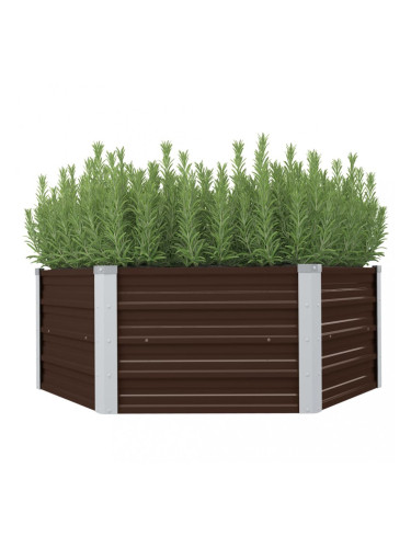 Sonata Повдигната леха, кафява, 129x129x46 см, поцинкована стомана