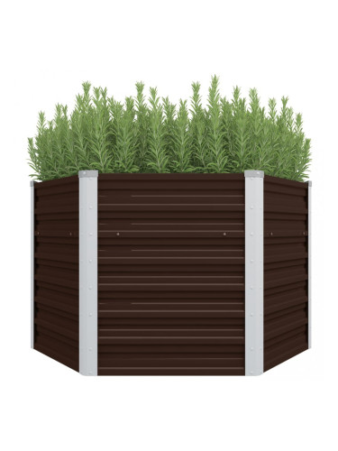 Sonata Градински плантер, кафяв, 129x129x77 см, поцинкована стомана