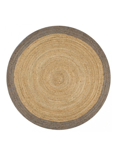 Sonata Ръчно тъкан килим от юта, сив кант, 90 см