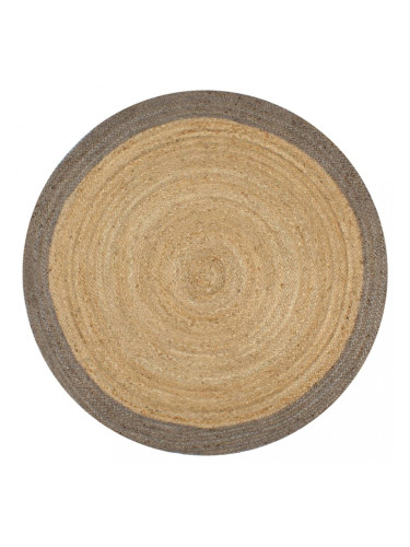 Sonata Ръчно тъкан килим от юта, сив кант, 120 см