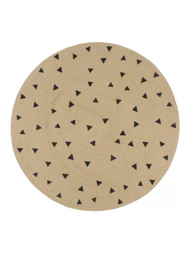 Sonata Ръчно тъкан килим от юта, принт триъгълници, 150 см