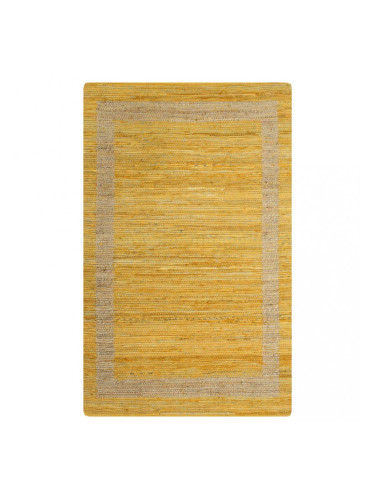 Sonata Ръчно тъкан килим от юта, жълт, 160x230 см