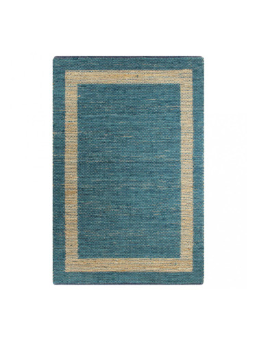 Sonata Ръчно тъкан килим от юта, син, 160x230 см