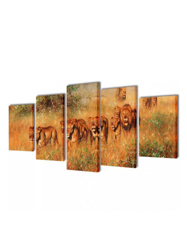 Декоративни панели за стена Лъвове, 100 x 50 см