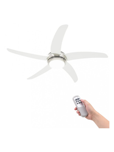 Sonata Декоративен вентилатор за таван с осветление, 128 см, бял