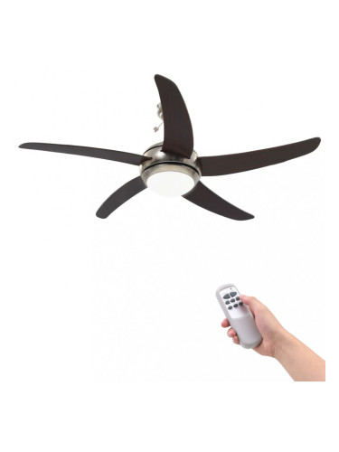 Sonata Декоративен вентилатор за таван с осветление, 128 см, кафяв