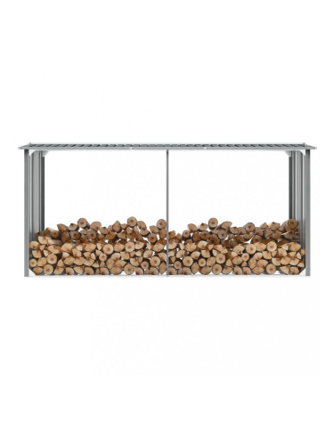 Sonata Навес за дърва, поцинкована стомана, 330x92x153 см, сив