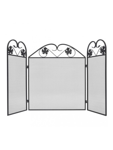 3-панелен черен екран за камина