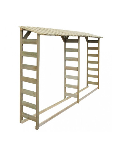 Sonata Двоен навес за дърва за огрев 300x44x176 cм FSC импрегниран бор