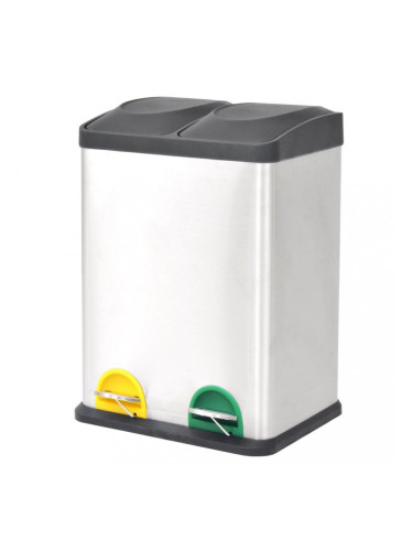 Sonata Кош за рециклиране на боклук с педал неръждаема стомана 2x18 L