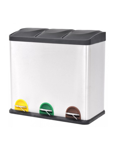 Sonata Кош за рециклиране на боклук с педал неръждаема стомана 3x18 L