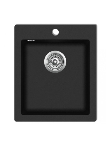 Sonata Кухненска мивка за над плот, единична, черен гранит