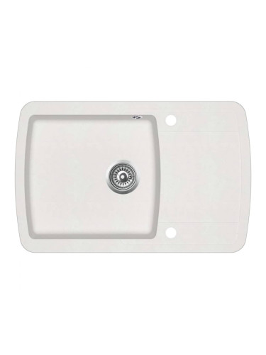 Sonata Гранитна кухненска мивка с едно корито, бяла