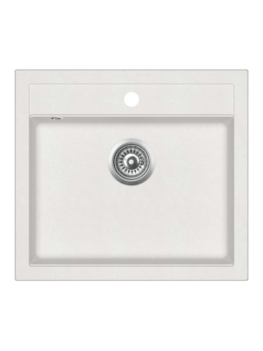 Sonata Гранитна кухненска мивка с едно корито, бяла