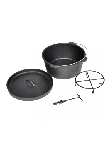 Чугунeна тенджера за готвене със стойка