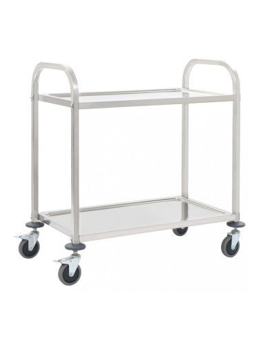 Sonata Кухненска количка с 2 рафта, 107x55x90 см, неръждаема стомана