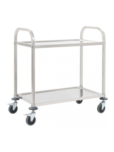 Sonata Кухненска количка с 2 рафта, 87x45x83,5 см, неръждаема стомана