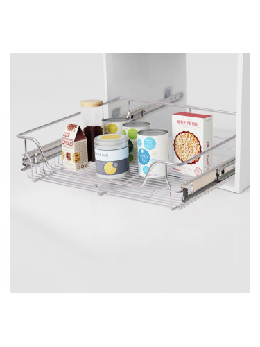 Sonata Плъзгащи се телени кошници, 2 бр, сребристи, 600 мм