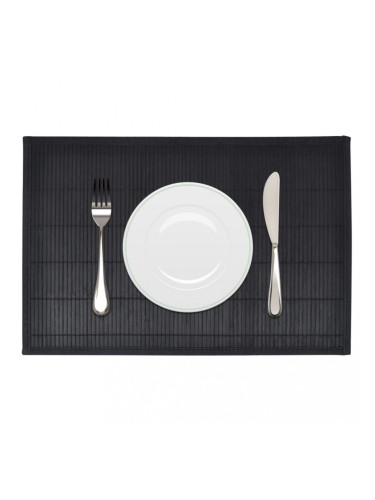 Бамбукови подложки за хранене 30 x 45 см, черни - 6 бр