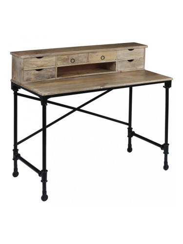 Sonata Писалище, мангово дърво масив и стомана, 110x50x96 cм