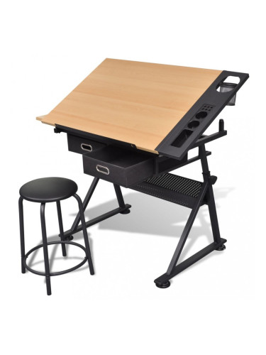 Чертожна маса с регулируема височина и табуретка