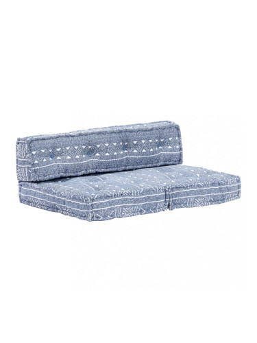 Sonata Палетна възглавница за диван, индиго, текстил, пачуърк