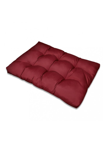 Тапицирана възглавница за сядане, винено червена, 120 x 80 x 10 см