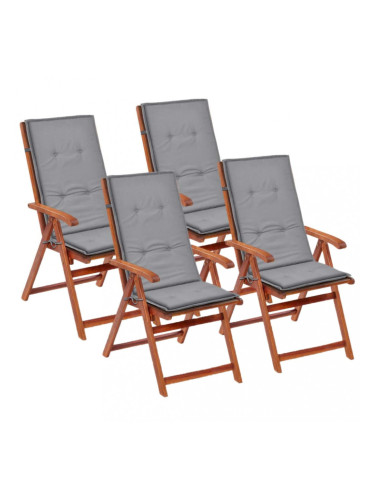 Sonata Възглавници за градински столове, 4 бр, сиви, 120x50х3 см