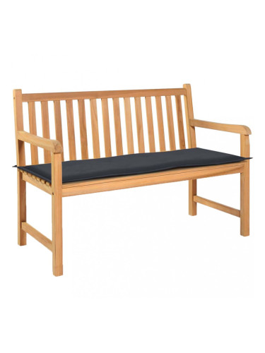 Sonata Възглавница за градинска пейка, антрацит, 120x50х3 см