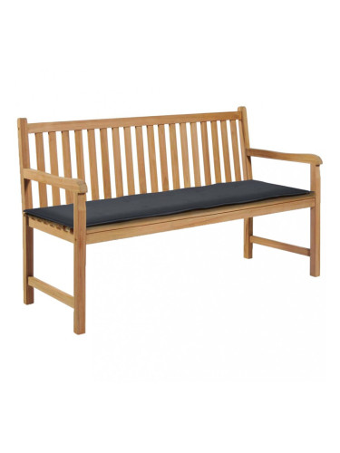 Sonata Възглавница за градинска пейка, антрацит, 150x50х3 см