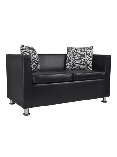 Sonata Двуместен диван, изкуствена кожа, черен