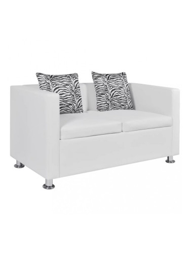 Sonata Двуместен диван, изкуствена кожа, бял