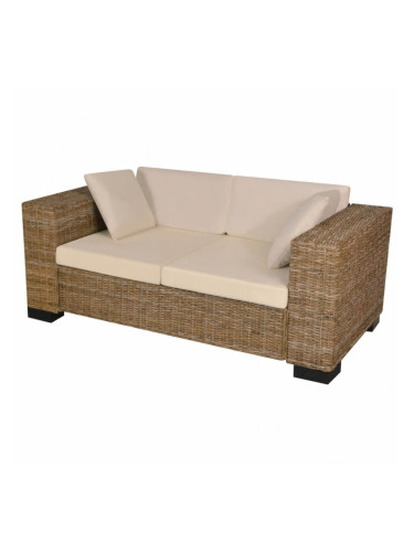 Sonata Двуместен диван комплект от седем части, естествен ратан