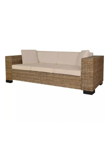 Sonata Триместен диван, комплект от осем части, естествен ратан