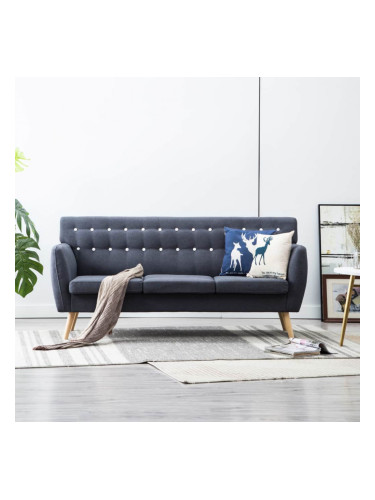 Sonata 3-местен диван, тапицерия от плат, 172x70x82 см, тъмносив