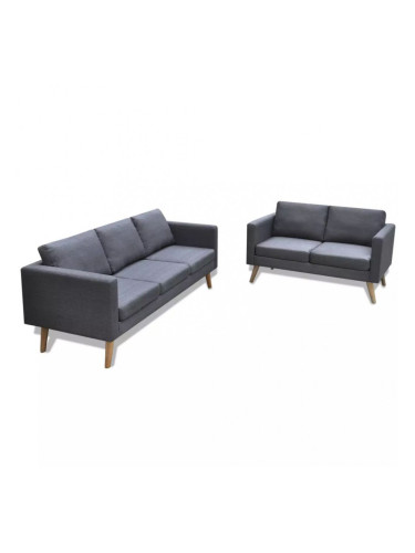 Sonata Комплект дивани, 2- и 3- местен, тапицерия от плат, тъмносив