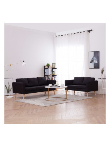 Sonata Комплект дивани, 2 части, текстил, черен