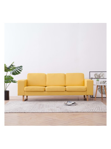 Sonata 3-местен диван, текстил, жълт