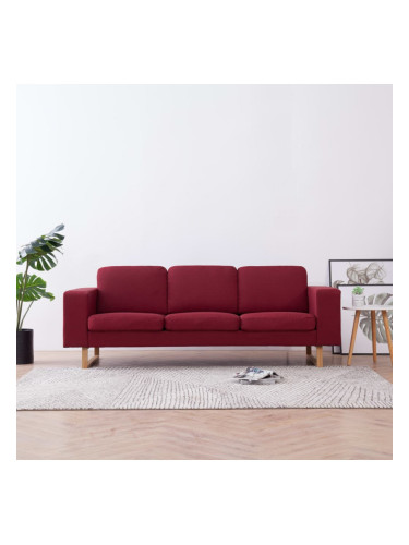Sonata 3-местен диван, текстил, виненочервен