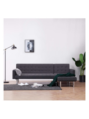 Sonata Разтегателен ъглов диван, тъмносив, полиестер